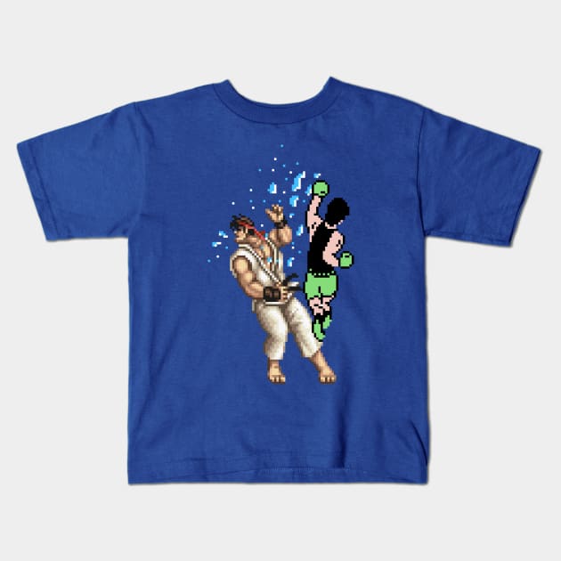 PIXEL FIGHT! (R) Kids T-Shirt by demonigote